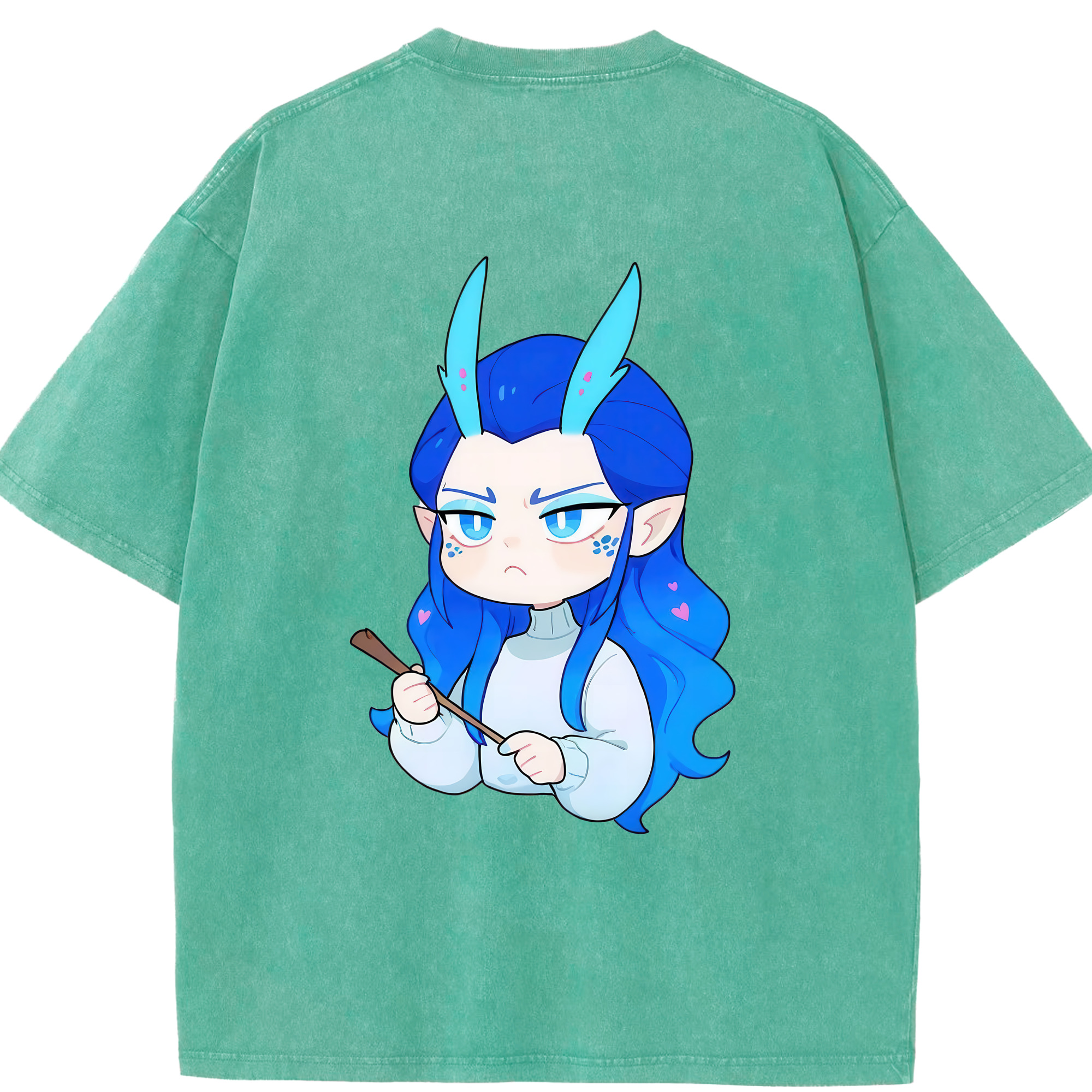 （画像用） Ne Zha 2 ナタ 魔童の大暴れ 綿100% ヴィンテージ風 半袖Tシャツ（背面プリント）